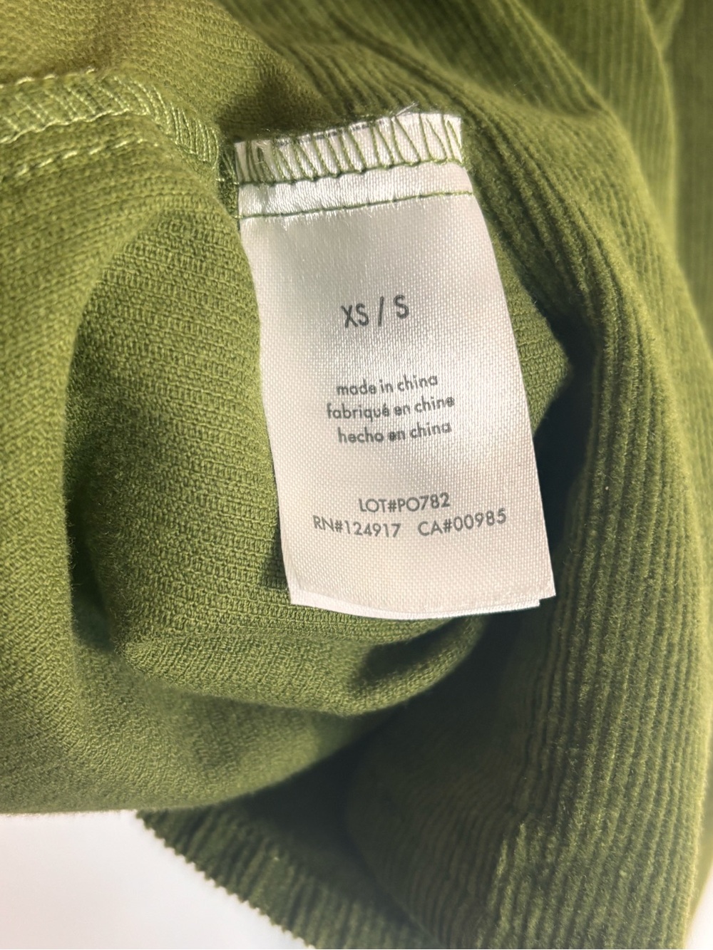 WeWoreWhat Oversized Corduroy Shacket Basil Green NWOT XS/S - Picture 8 of 9